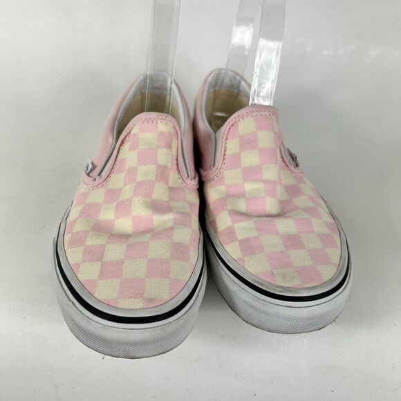 VANS Classic Slip-On Shoes Women 6 Pink Checkerboard Canvas Elastic Side Comfort - Picture 4 of 12